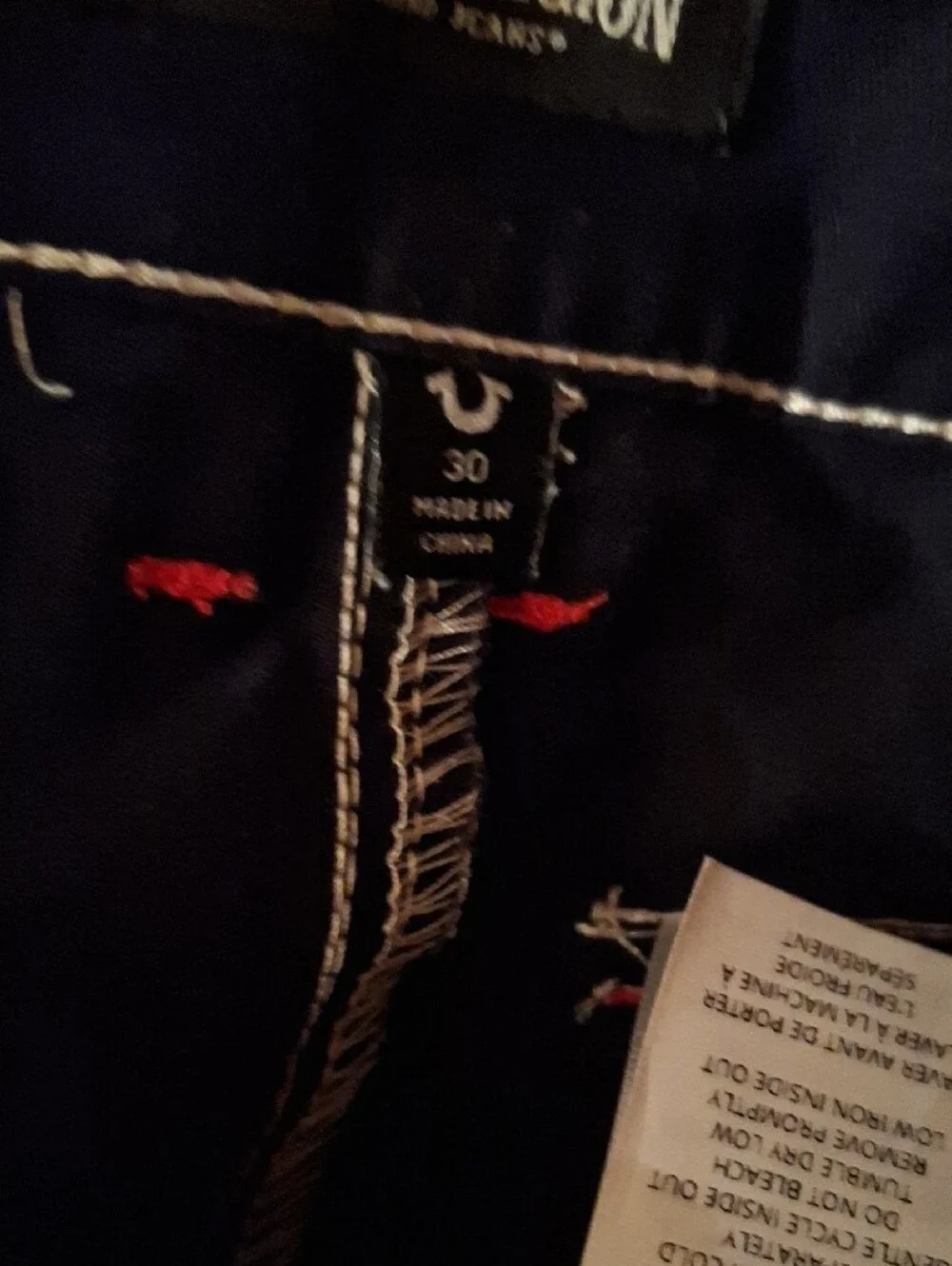 True Religion Men’s Navy Cargo Shorts with Contrast Stitching